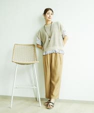 NGFJB01180 GIANNI LO GIUDICE(ジャンニ ロ ジュディチェ) [洗える]Peメッシュニット ベージュ
