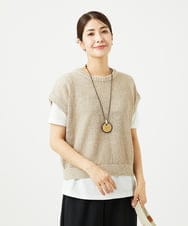 NGFJB01180 GIANNI LO GIUDICE(ジャンニ ロ ジュディチェ) [洗える]Peメッシュニット ベージュ