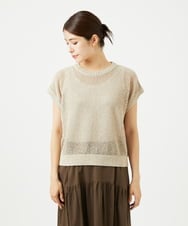 NGFJB01180 GIANNI LO GIUDICE(ジャンニ ロ ジュディチェ) [洗える]Peメッシュニット ベージュ