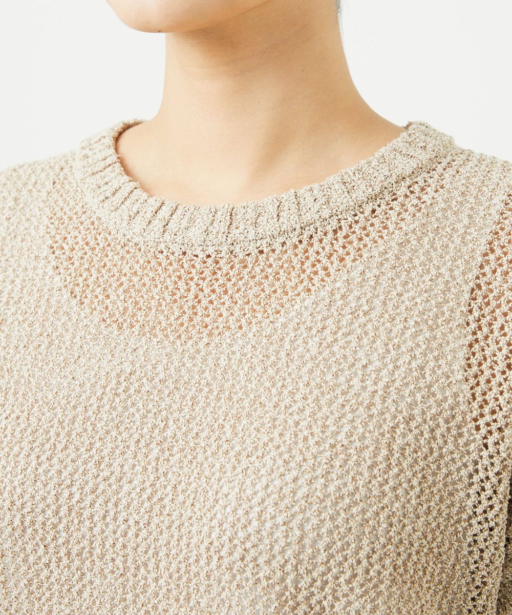 NGFJB01180 GIANNI LO GIUDICE(ジャンニ ロ ジュディチェ) [洗える]Peメッシュニット ベージュ