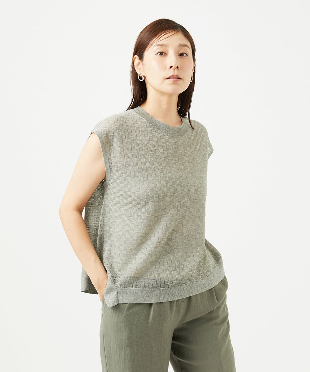 NGFJB10230 GIANNI LO GIUDICE(ジャンニ ロ ジュディチェ) [洗える]Levitaニットベスト グレー