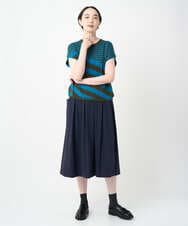 NGFJB20230 GIANNI LO GIUDICE(ジャンニ ロ ジュディチェ) [洗える]シルク混ボーダーニット ブルー