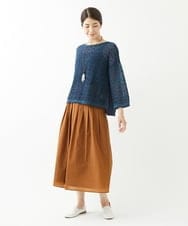 NGFJS10290 GIANNI LO GIUDICE(ジャンニ ロ ジュディチェ) [洗える・日本製]レースボーダーニット ネイビー