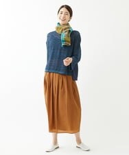 NGFJS10290 GIANNI LO GIUDICE(ジャンニ ロ ジュディチェ) [洗える・日本製]レースボーダーニット ネイビー