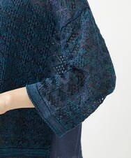 NGFJS10290 GIANNI LO GIUDICE(ジャンニ ロ ジュディチェ) [洗える・日本製]レースボーダーニット ネイビー