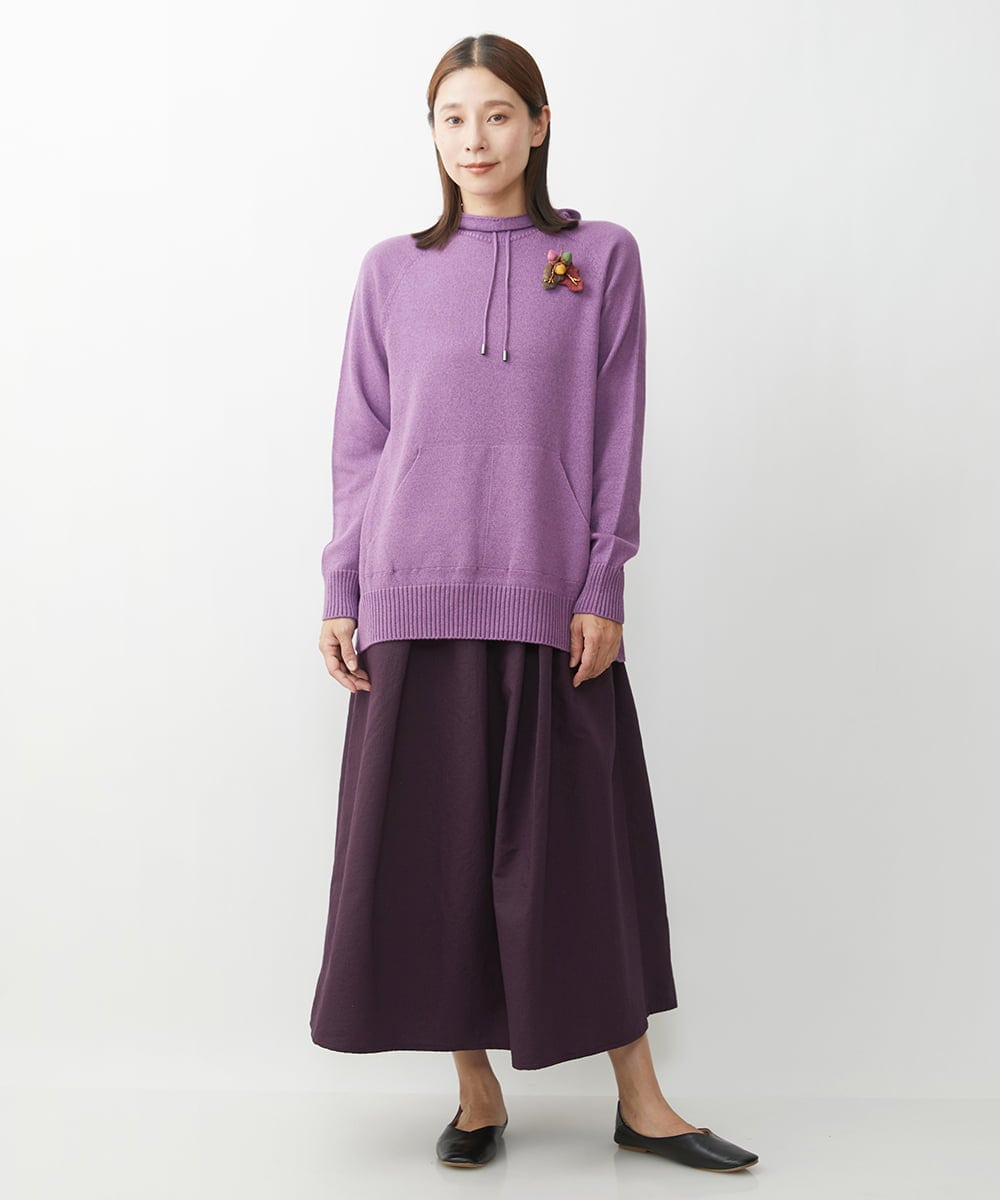 NGFJS31250 GIANNI LO GIUDICE(ジャンニ ロ ジュディチェ) [洗える・日本製]ジゼルホールガーメントニット パープル