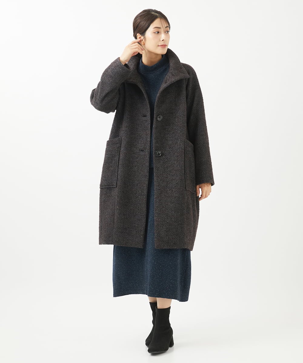 NGGAB22450 GIANNI LO GIUDICE(ジャンニ ロ ジュディチェ) [日本製]シルクツイードボイルスカート ネイビー