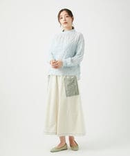 NGGEF12330 GIANNI LO GIUDICE(ジャンニ ロ ジュディチェ) 綿麻ニットスカート グリーン