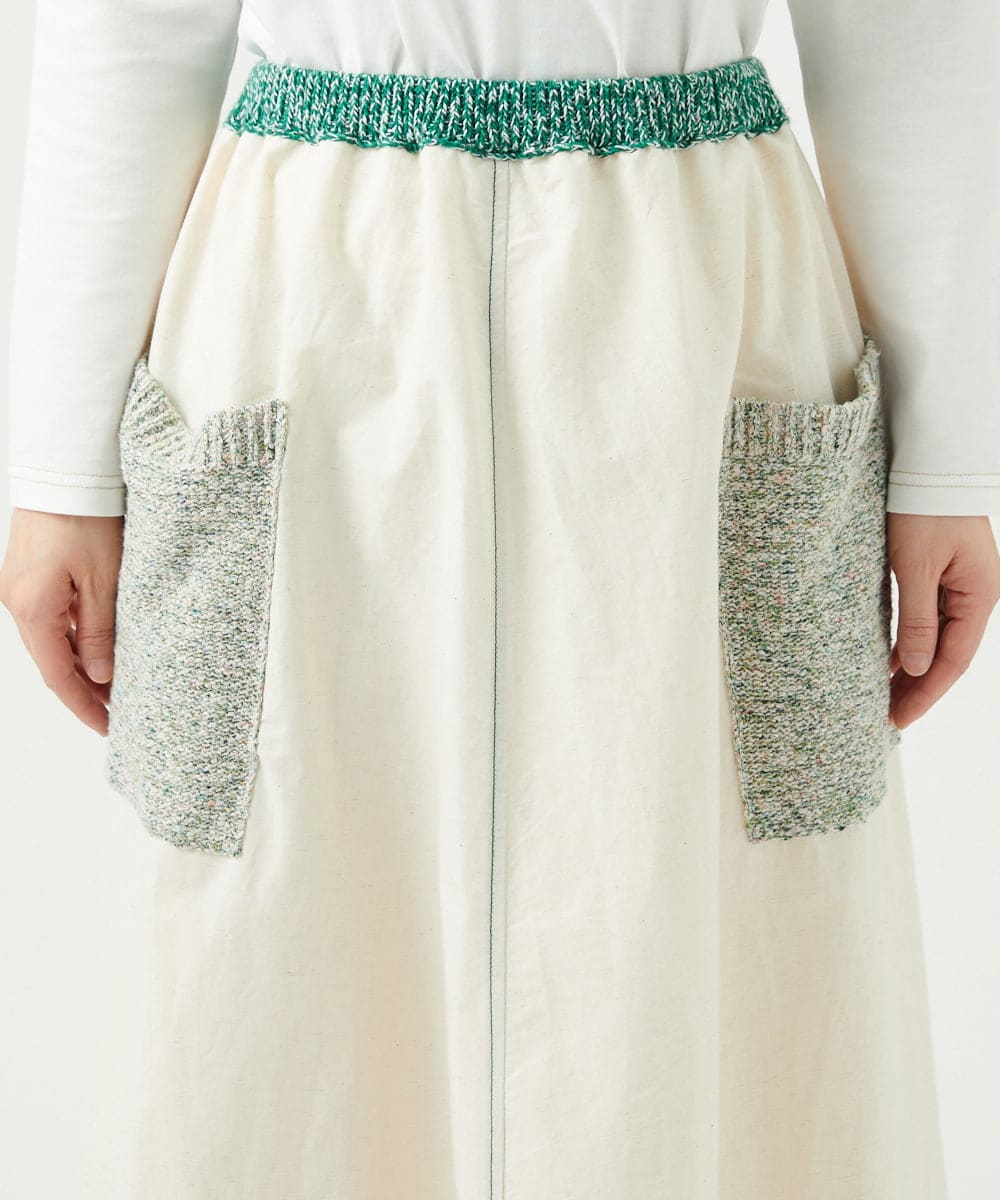 NGGEF12330 GIANNI LO GIUDICE(ジャンニ ロ ジュディチェ) 綿麻ニットスカート グリーン