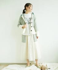 NGGEF12330 GIANNI LO GIUDICE(ジャンニ ロ ジュディチェ) 綿麻ニットスカート グリーン