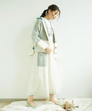 NGGEF12330 GIANNI LO GIUDICE(ジャンニ ロ ジュディチェ) 綿麻ニットスカート グリーン