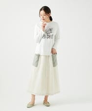 NGGEF12330 GIANNI LO GIUDICE(ジャンニ ロ ジュディチェ) 綿麻ニットスカート グリーン