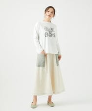 NGGEF12330 GIANNI LO GIUDICE(ジャンニ ロ ジュディチェ) 綿麻ニットスカート グリーン