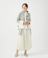 NGGEF12330 GIANNI LO GIUDICE(ジャンニ ロ ジュディチェ) 綿麻ニットスカート グリーン