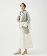 NGGEF12330 GIANNI LO GIUDICE(ジャンニ ロ ジュディチェ) 綿麻ニットスカート グリーン