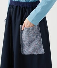 NGGEF12330 GIANNI LO GIUDICE(ジャンニ ロ ジュディチェ) 綿麻ニットスカート ブルー