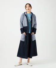 NGGEF12330 GIANNI LO GIUDICE(ジャンニ ロ ジュディチェ) 綿麻ニットスカート ブルー