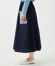 NGGEF12330 GIANNI LO GIUDICE(ジャンニ ロ ジュディチェ) 綿麻ニットスカート ブルー