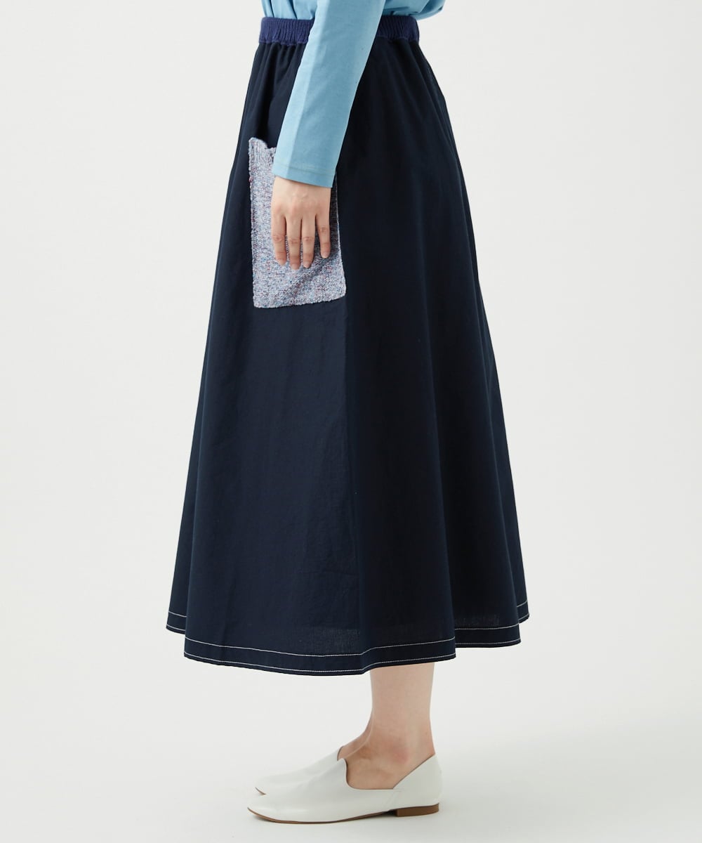 NGGEF12330 GIANNI LO GIUDICE(ジャンニ ロ ジュディチェ) 綿麻ニットスカート ブルー