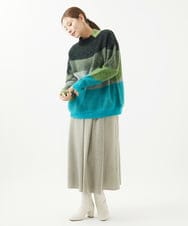 NGHAB30290 GIANNI LO GIUDICE(ジャンニ ロ ジュディチェ) [日本製]ウール混ストレッチツイードスカート サンドベージュ