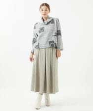 NGHAB30290 GIANNI LO GIUDICE(ジャンニ ロ ジュディチェ) [日本製]ウール混ストレッチツイードスカート サンドベージュ