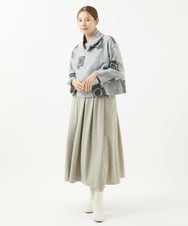 NGHAB30290 GIANNI LO GIUDICE(ジャンニ ロ ジュディチェ) [日本製]ウール混ストレッチツイードスカート サンドベージュ