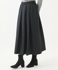 NGHAB30290 GIANNI LO GIUDICE(ジャンニ ロ ジュディチェ) [日本製]ウール混ストレッチツイードスカート ブラック