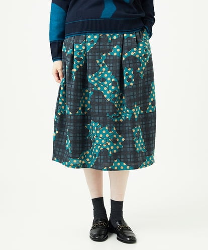 NGHAE11360 GIANNI LO GIUDICE [洗える・日本製]ウール混ビエライタリアプリントスカート