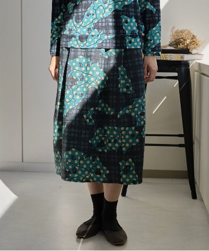 NGHAE11360 GIANNI LO GIUDICE [洗える・日本製]ウール混ビエライタリアプリントスカート