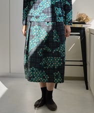 NGHAE11360 GIANNI LO GIUDICE(ジャンニ ロ ジュディチェ) [洗える・日本製]ウール混ビエライタリアプリントスカート ブルー