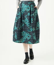 NGHAE11360 GIANNI LO GIUDICE(ジャンニ ロ ジュディチェ) [洗える・日本製]ウール混ビエライタリアプリントスカート ブルー