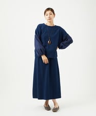 NGHAE20330 GIANNI LO GIUDICE(ジャンニ ロ ジュディチェ) [洗える]コットンスラブインレースカート ネイビー