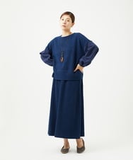 NGHAE20330 GIANNI LO GIUDICE(ジャンニ ロ ジュディチェ) [洗える]コットンスラブインレースカート ネイビー