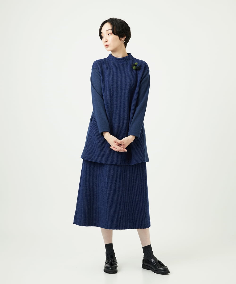 NGHAE20330 GIANNI LO GIUDICE(ジャンニ ロ ジュディチェ) [洗える]コットンスラブインレースカート ネイビー