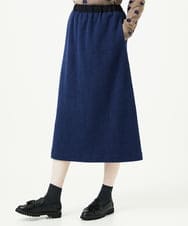 NGHAE20330 GIANNI LO GIUDICE(ジャンニ ロ ジュディチェ) [洗える]コットンスラブインレースカート ネイビー