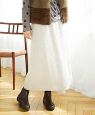 NGHAE20330 GIANNI LO GIUDICE(ジャンニ ロ ジュディチェ) [洗える]コットンスラブインレースカート ベージュ