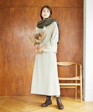 NGHAE20330 GIANNI LO GIUDICE(ジャンニ ロ ジュディチェ) [洗える]コットンスラブインレースカート ベージュ