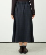 NGHAE21290 GIANNI LO GIUDICE(ジャンニ ロ ジュディチェ) [洗える]レーヨン混ストレッチチェックスカート チャコールブラウン