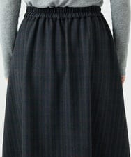 NGHAE21290 GIANNI LO GIUDICE(ジャンニ ロ ジュディチェ) [洗える]レーヨン混ストレッチチェックスカート チャコールブラウン