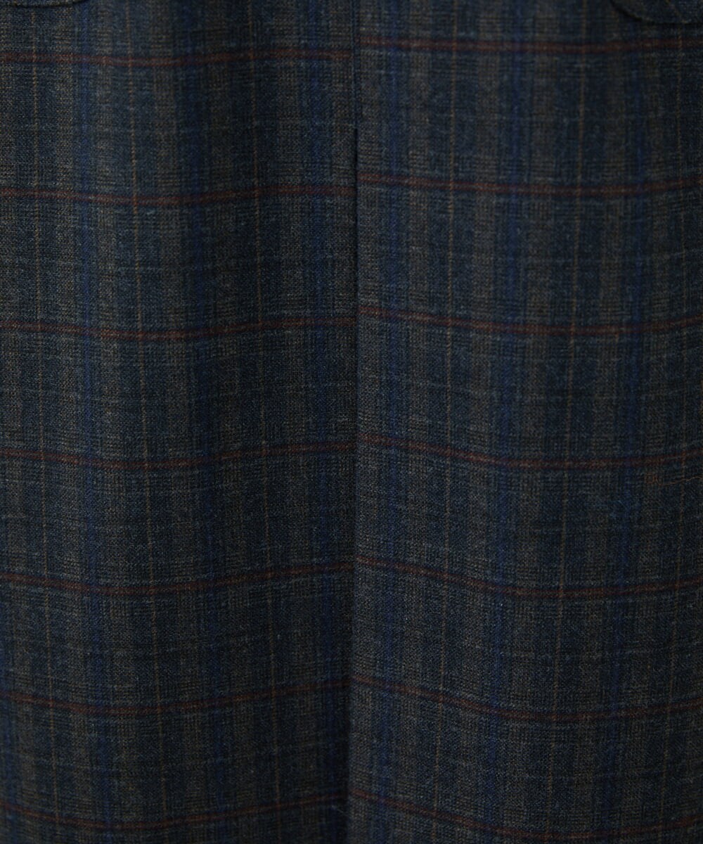 NGHAE21290 GIANNI LO GIUDICE(ジャンニ ロ ジュディチェ) [洗える]レーヨン混ストレッチチェックスカート チャコールブラウン