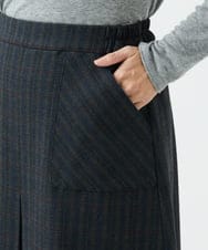 NGHAE21290 GIANNI LO GIUDICE(ジャンニ ロ ジュディチェ) [洗える]レーヨン混ストレッチチェックスカート チャコールブラウン