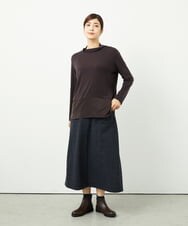 NGHAE21290 GIANNI LO GIUDICE(ジャンニ ロ ジュディチェ) [洗える]レーヨン混ストレッチチェックスカート チャコールブラウン
