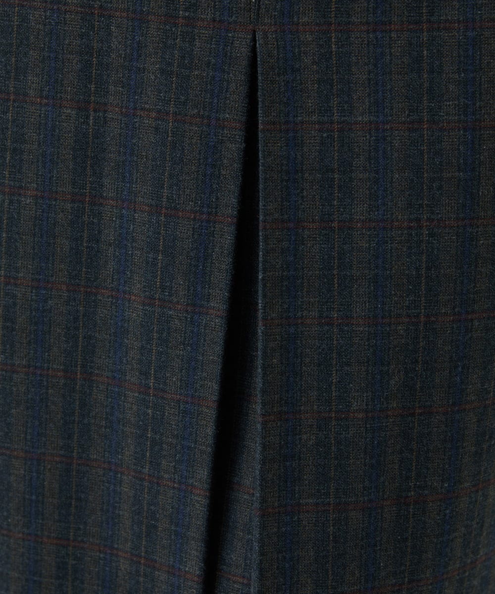 NGHAE21290 GIANNI LO GIUDICE(ジャンニ ロ ジュディチェ) [洗える]レーヨン混ストレッチチェックスカート チャコールブラウン