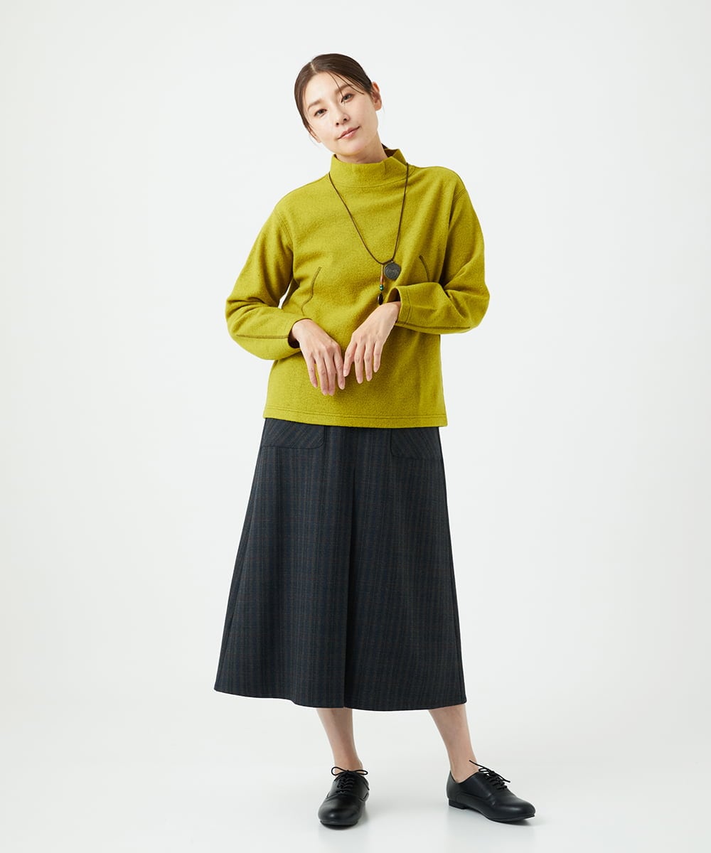 NGHAE21290 GIANNI LO GIUDICE(ジャンニ ロ ジュディチェ) [洗える]レーヨン混ストレッチチェックスカート チャコールブラウン