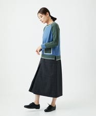 NGHAE21290 GIANNI LO GIUDICE(ジャンニ ロ ジュディチェ) [洗える]レーヨン混ストレッチチェックスカート チャコールブラウン