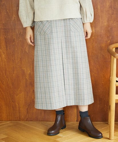 NGHAE21290 GIANNI LO GIUDICE [洗える]レーヨン混ストレッチチェックスカート
