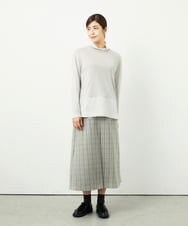 NGHAE21290 GIANNI LO GIUDICE(ジャンニ ロ ジュディチェ) [洗える]レーヨン混ストレッチチェックスカート オフベージュ