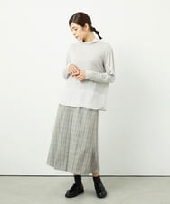 NGHAE21290 GIANNI LO GIUDICE(ジャンニ ロ ジュディチェ) [洗える]レーヨン混ストレッチチェックスカート オフベージュ