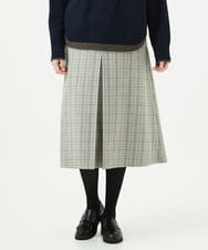 NGHAE21290 GIANNI LO GIUDICE(ジャンニ ロ ジュディチェ) [洗える]レーヨン混ストレッチチェックスカート オフベージュ