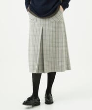 NGHAE21290 GIANNI LO GIUDICE(ジャンニ ロ ジュディチェ) [洗える]レーヨン混ストレッチチェックスカート オフベージュ